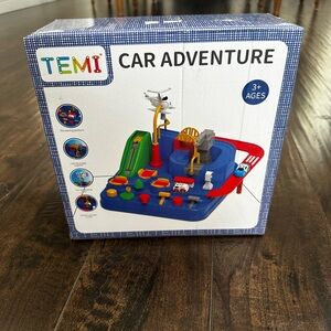 Temi - Kid’s Race Track with 3 Mini Cars - Puzzle Rail Car Adventure Playset